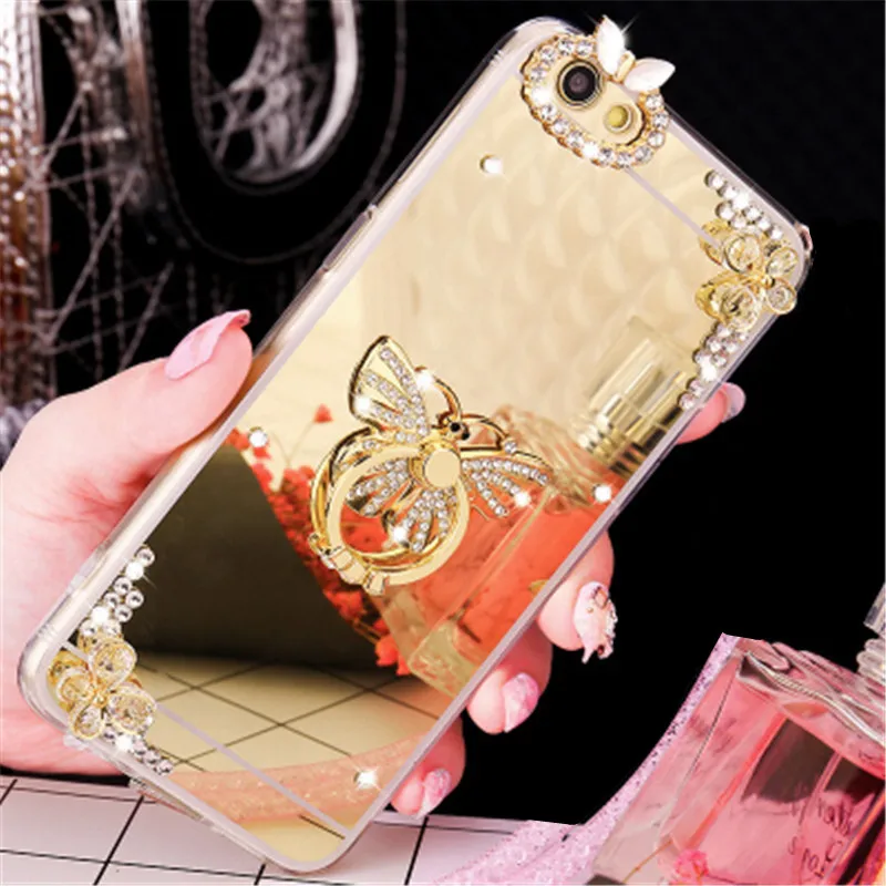 Зеркальный чехол с бриллиантами и блестками для Samsung Note 9 8 5 4 3|Бамперы| |