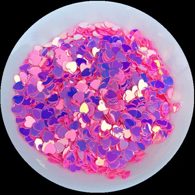 

Pink Color 1200Pcs/Pack 4mm Heart Nail Sequin pvc loose sequins Glitter Paillettes Wedding Craft Kids Slime DIY Accessories