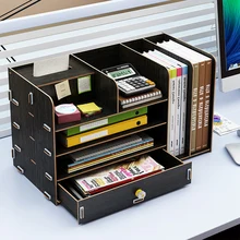 Офисные принадлежности Настольный ящик для хранения деревянный ящик тип канцелярские книги Журнал Бумага отделка стеллаж для хранения mx01251605