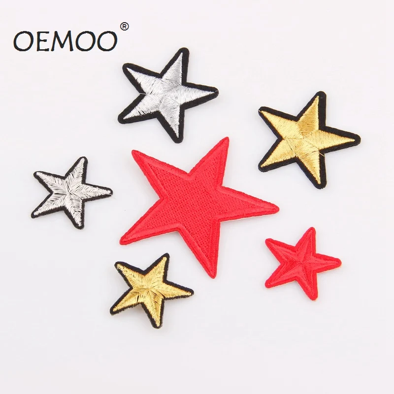 

Hot Sale 1PCS Patches Cartoon Mix Color Star Embroidered Iron On Patch For Clothing Jacket Applique Applique DIY Accessory