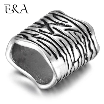 

Stainless Steel Vintage Slide Charms Zebra Stripe Hole 11x7mm for Charm Bracelet Making Leather Jewelry DIY Slider Bead Findings