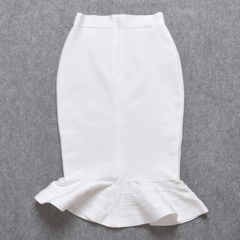 BEAUKEY Модная белая облегающая юбка «рыбий хвост» с высокой талией, юбка-труба русалки, XL