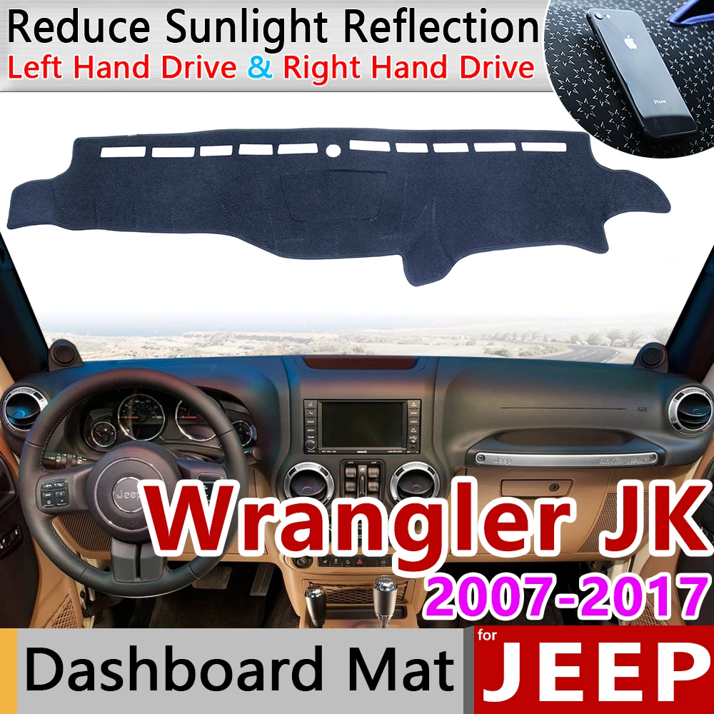 for Jeep Wrangler JK 2007~2017 Anti Slip Mat Dashboard Cover Pad Sunshade  Dashmat Accessories 2008 2009 2010 2012 2013 2015 2016|Car Stickers| -  AliExpress