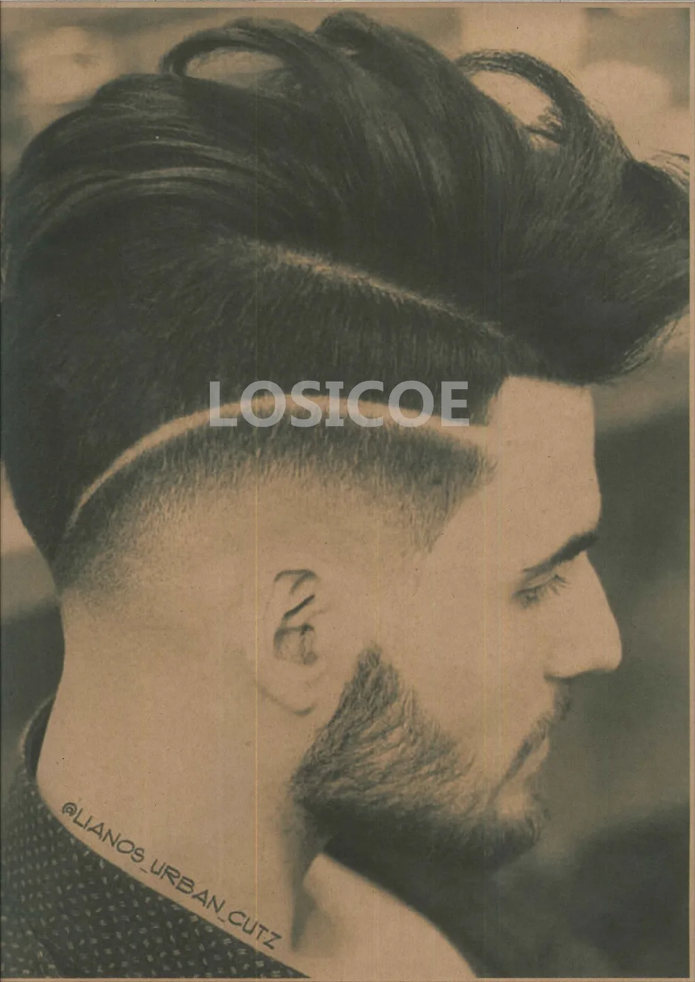 Exquisite Herren Frisur Tattoos Gemusterten Retro Kraftpapier Poster Wandaufkleber Modernen Kunstdruck Friseur Dekoration Ein Art Print Modern Artpaper Poster Aliexpress