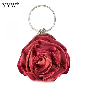 

Luxury Women Bags Designer Red Evening Party Bag for Female Flowers Clutch Bag Lady's Handbag Famous Brand Chain Shoulder Bag
