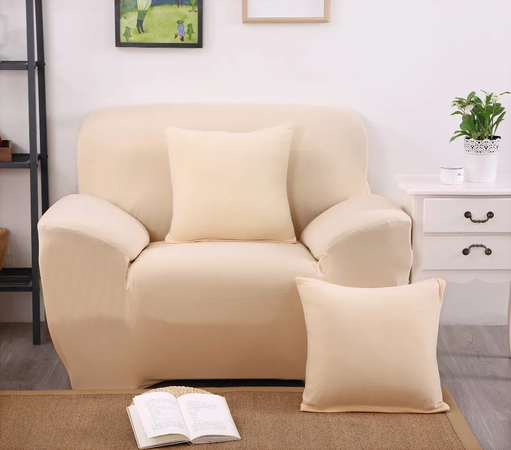 Угловой эластичная ткань для диванных чехлов стрейч подушки Универсальный кресло, мебель чехлов эластичный чехол на угловой диван Чехлы - Цвет: beige