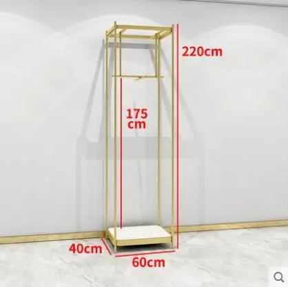 Новая модная одежда магазинный демонстрационный стеллаж для выставки товаров, простые золотые пол-стиль Женская Одежда для хранения данных на стене - Цвет: 15