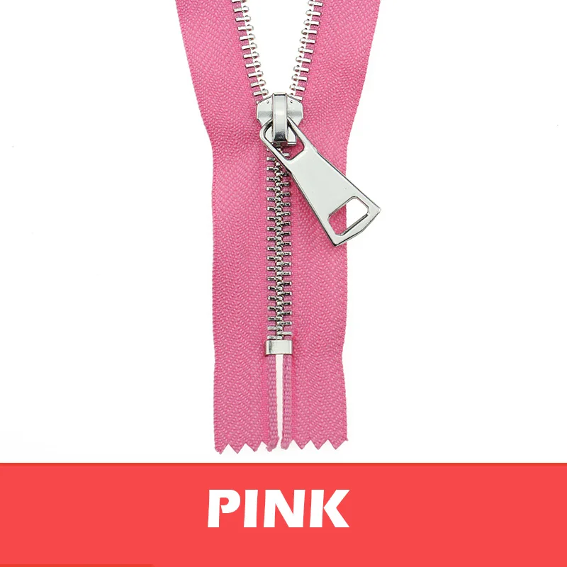 5#2 шт 20 см закрытый конец автоматический замок Платиновое Покрытие молния использовать для одежды обувь карман одежды - Цвет: Pink
