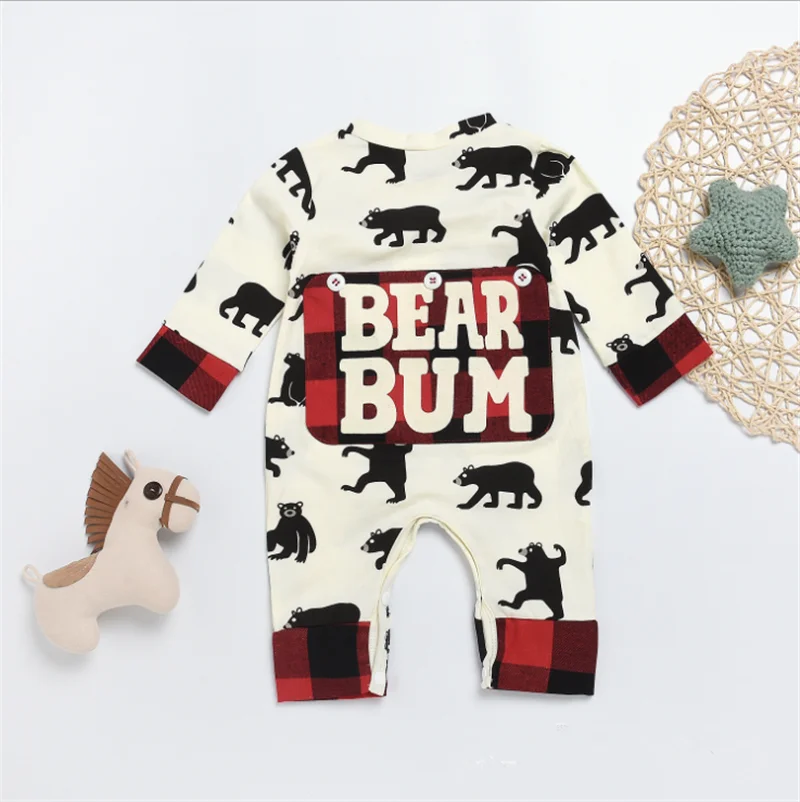 

2018 Newborn Baby Boy Girl Clothes Warm Jumpsuit Romper Bear Long Sleeve Casual Winter Baby Playsuit Clothes Outfits