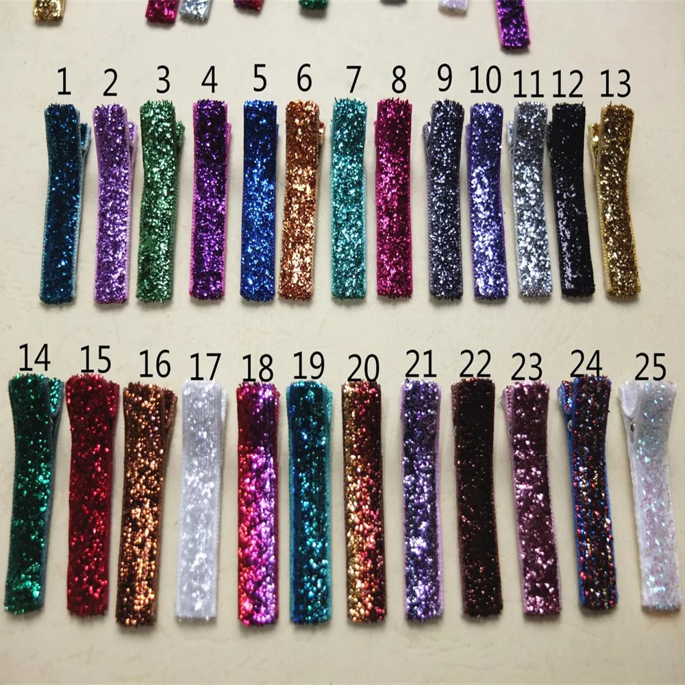 100 pcs Glitter hair clips Hair Barrettes Single prong lined clips Baby Girls Hair bow clips supplier Wholesale hairgrips sema baby premature footing single bottom экрю