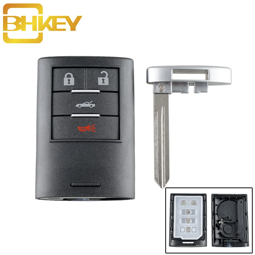 

BHKEY 4Buttons Smart Remote key Shell B106 Blade For CADILLAC CTS XLR For Chevrolet Corvette 2008-2013 Key Case Fob