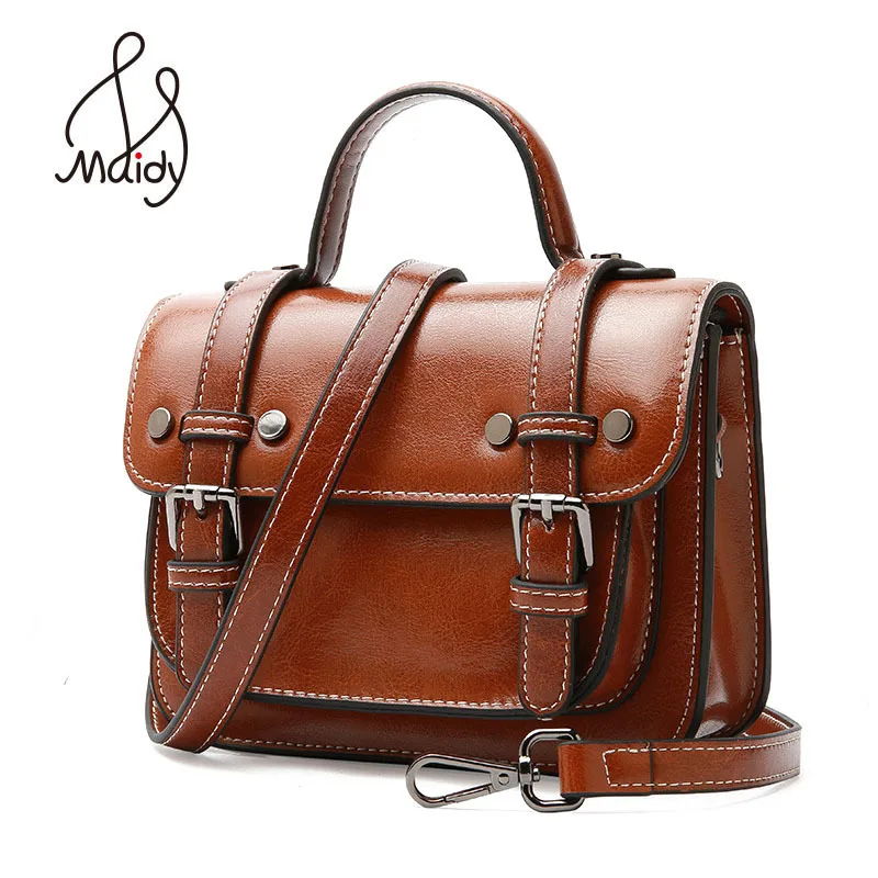 

2018 Womens Girls Genuine Cowhide Leather Totes Flap Satchels Patent Crossbody Shoulder Messenger Handbag Bag Famous Brand Maidy