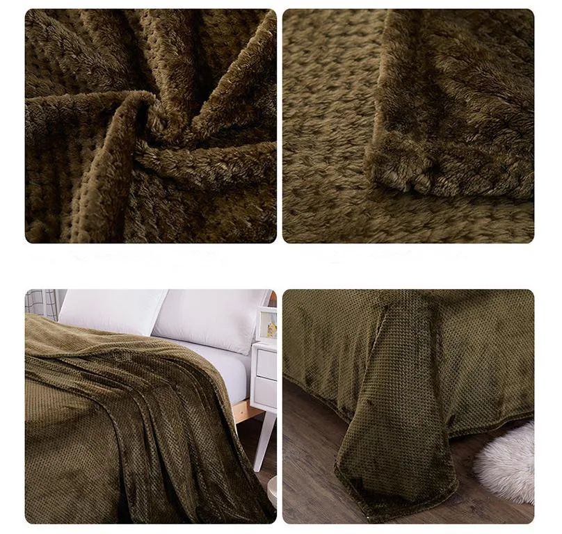 Однотонное Фланелевое флисовое плотное мягкое одеяло на диван кровать самолет путешествия Пледы для взрослых машинная стирка