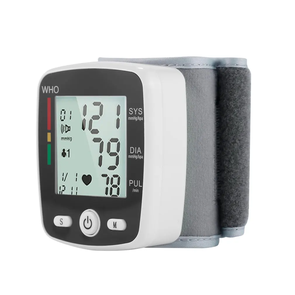 

Upper Arm Wrist Blood Pressure Monitor LCD Digital Display Automatic Wrist Blood Pressure Monitor Household Use Easy-Wrap Cuff