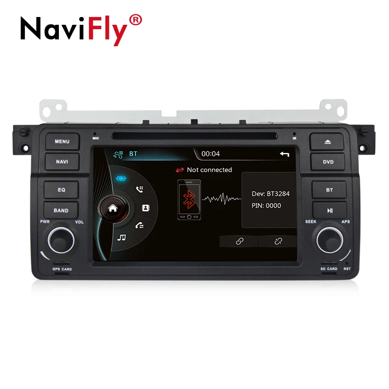 Best NaviFly ! 7"HD Capacitive Screen Car radio gps navigation for BMW E46 M3 3Series DVD Canbus BT RDS free 8G map card USB 1