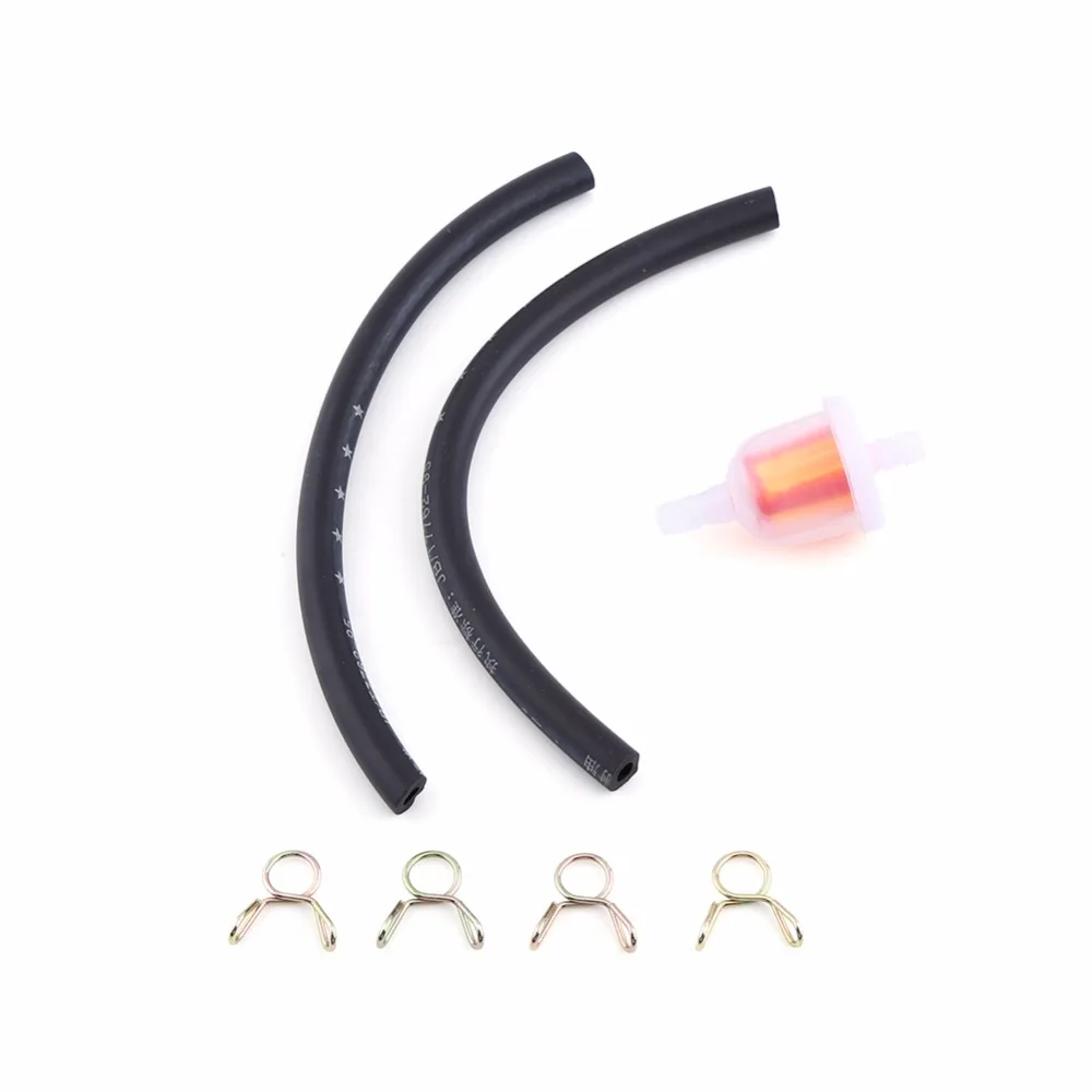 Aluprey 1x Oil Filter Universal Motorcycle Gasoline Fuel Filter Kit With Tubing Clips