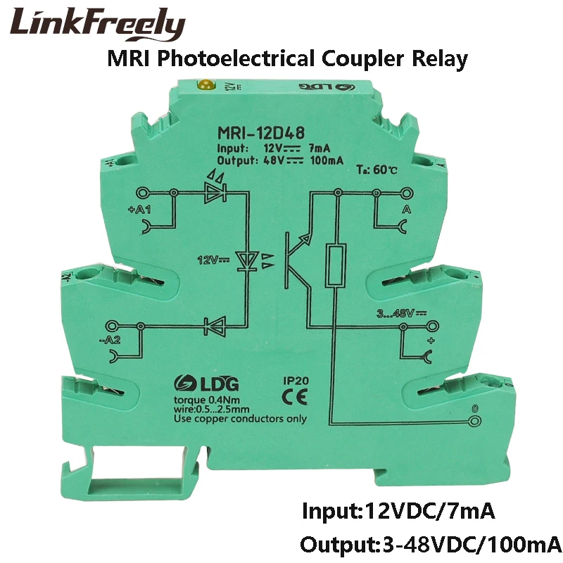 MRI-12D48 вход 12 В DC фотоэлектрическая муфта-интерфейс релейный модуль ультра тонкий оптрон изоляция PLC din-рейка реле