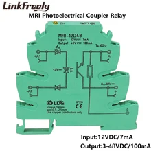 MRI-12D48 New Input 12V DC Photoelectrical Coupling-interface Relay Module Ultra Thin Optocoupler Isolating PLC Din Rail Relay q series plc qx71 input module new in boxed