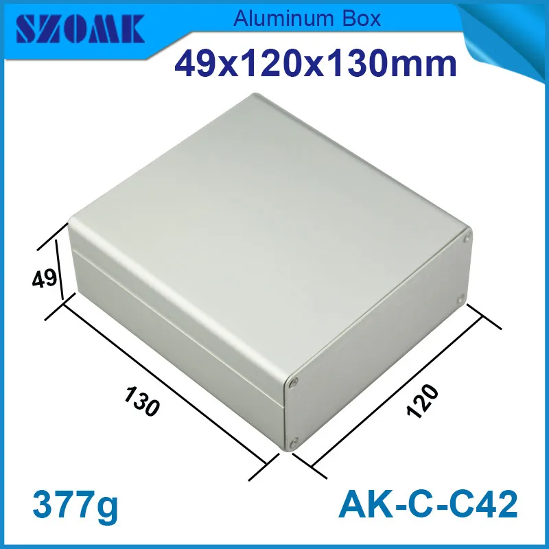 

1 piece aluminium instrument housing with anodizing in silver for diy electronics pcb broad 49*120*130mm