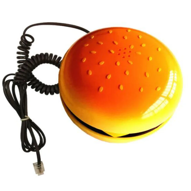 

Funny Gadgets Hamburger Cheeseburger Burger Design Corded Phone Cord Line Wire Telephone Table Desk Telephone for Home Office