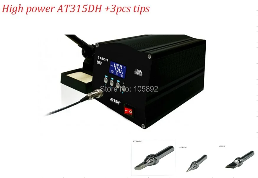 

Upgrade Soldering Iron ATTEN AT315DH+tips 150W SMD Solder Sttation LED high-power one with high frequency eddy current heating