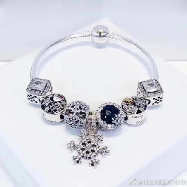 

Kaliyah 100% Silver Styline 925 Teardrop Joint Bracelet From Winter Snowflake Santa Woman's Christmas Charm Jewels Charm
