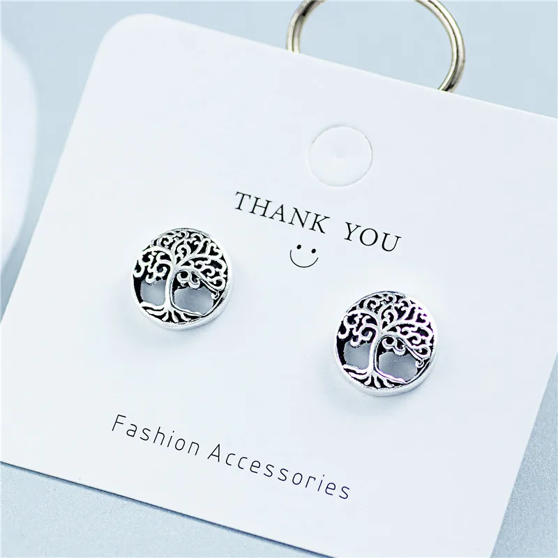 hollow tree earrings woman 100% 925 Sterling silver Jewelry fashion Hypoallergenic Stud earrings for women silver earring