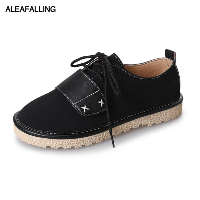 

Aleafalling Women Boots Lace Up With Buckle Sewing Smart Shoes College Girl's Smooth Pu Leather Spring Autumn Boots WBT239