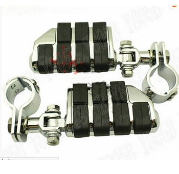 

Universal Chrome Front Left&Right Footrest Foot Pegs For Honda Motorcycle 30mm-35mm Engine Guard Crash Bar