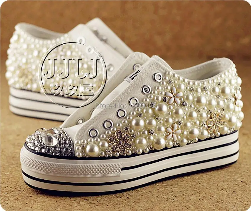 rhinestone canvas shoes