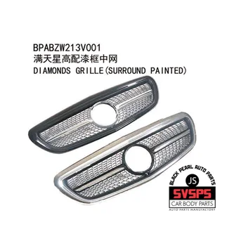 

Exclusive! High Quality Diamond Star ABS Front Middle Grille Black/Silver For Mercedes W213 Vogue Benz E-CLASS 2015-2018