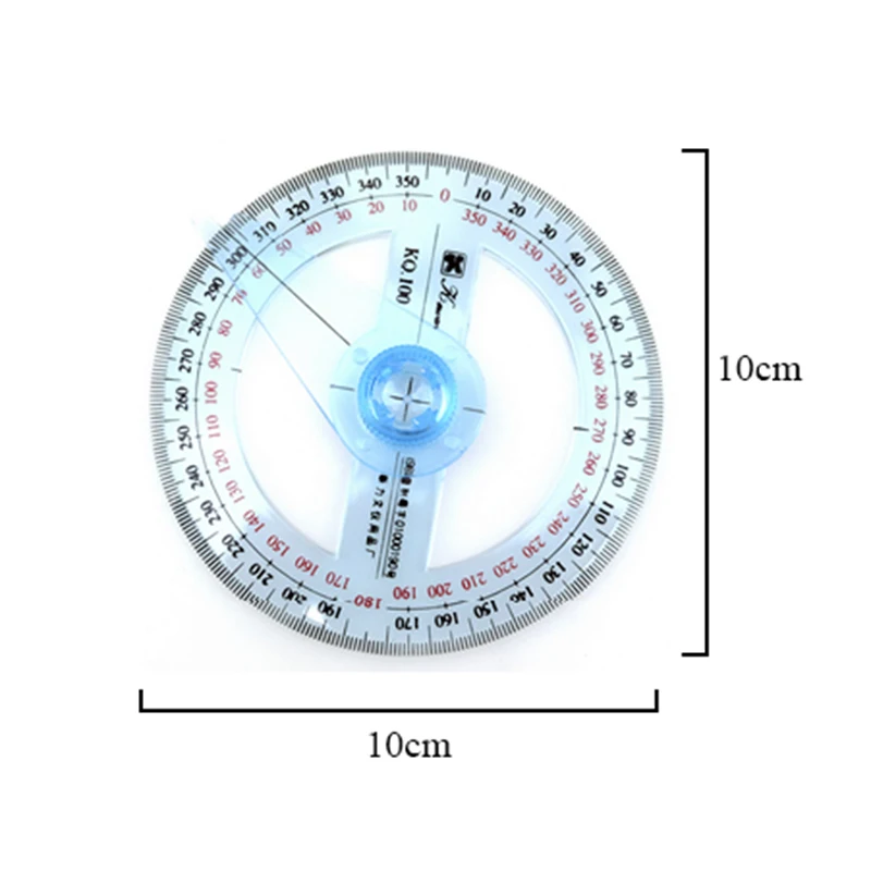 10 см правитель круговой прозрачной Пластик 360 градусов указатель транспортир правителя угол составление транспортир Statioenry школьные