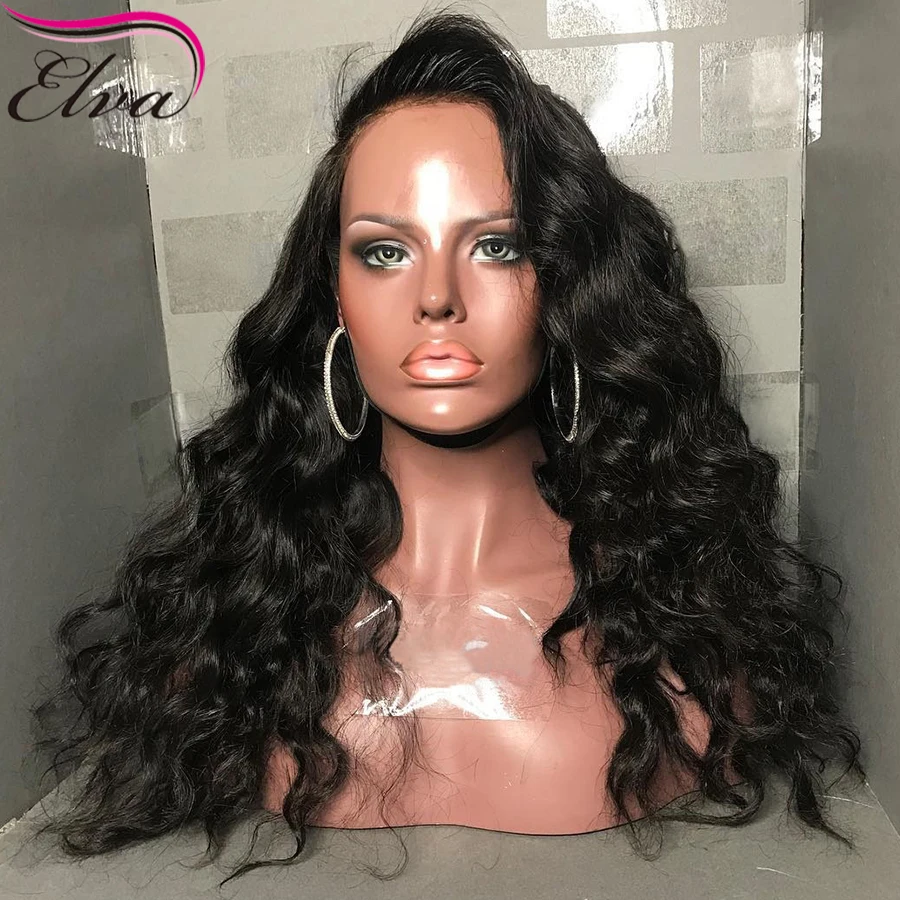 Full Lace Human Hair Wigs With Baby Hair Brazilian Full Lace Wig For Women Body Wave Remy Hair Wig Pre Plucked Elva Hair 10\