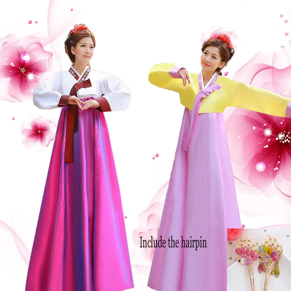 Высокое качество шелк Для женщин сцене с длинным рукавом традиционной корейской национальные костюмы в Корейском стиле древних Cothes сцене