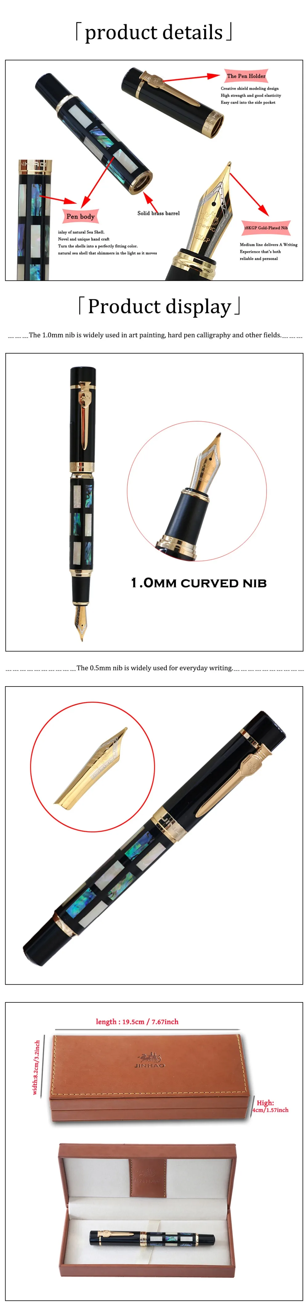 JinHao 650 or 8802 перьевая ручка 0.5MM или 1.0MM каллиграфия авторучка ручка чернильная канцелярия концелярские товары