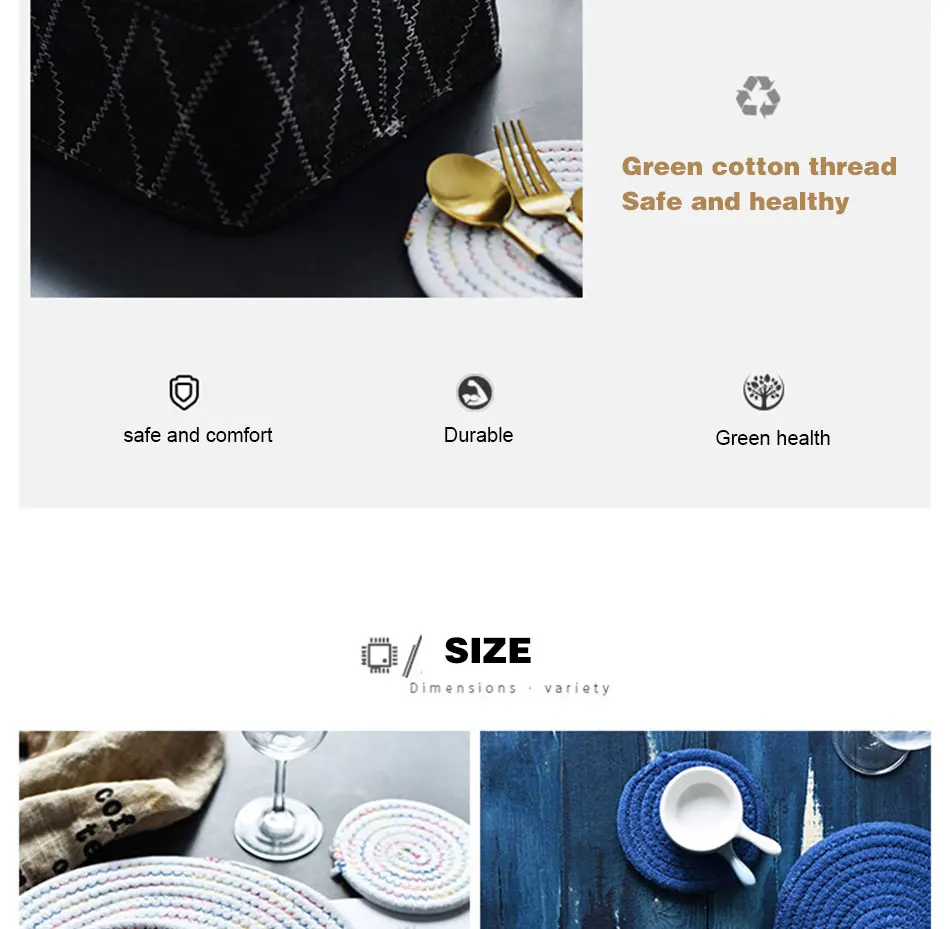  Creative Linen Weaving Mats Drink Coaster Pad Coffee Cup Mat Tea Pad Dining Soft Placemats Home Decoration Accessories 1pcs (4)