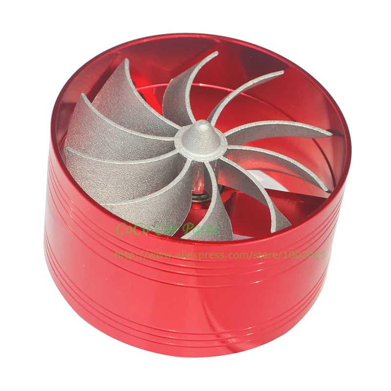 Free Shipping Red Supercharger Racing Car Cold Air Intake Fan Fuel Gas