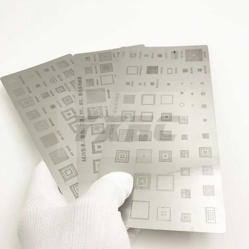 

High quality 3pcs universal BGA Stencils for MTK Samsung HTC Huawei Android Directly Heated BGA Reballing Stencils Kit