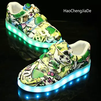 

New Kids Shoes Glowing Sneakers Light Up USB Charging Led Children Shoes Casual Krasovki Luminous Sneakers For Boys Girls
