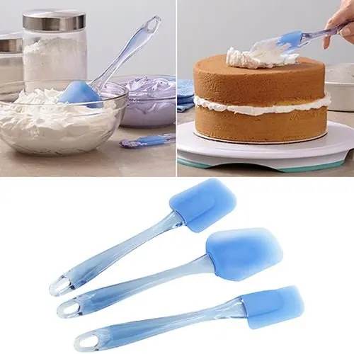  3 Pcs/set Silicone Baking Pastry Spatulas Easy Mixing Scraper Baking Tools