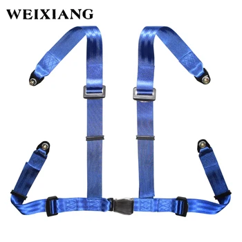 

Universal 4PT 4 Point Sport Racing Style Seat Belt Harness Car Seat Safety Harness With Steel Buckle Black Red Blue