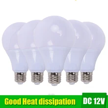 5 шт. E27 Светодиодный светильник s 3 Вт 5 Вт DC 12 В светодиодный светильник 9 Вт 12 Вт 15 Вт энергосберегающая лампада 12 вольт светодиодный светильник лампы для наружного светильник ing