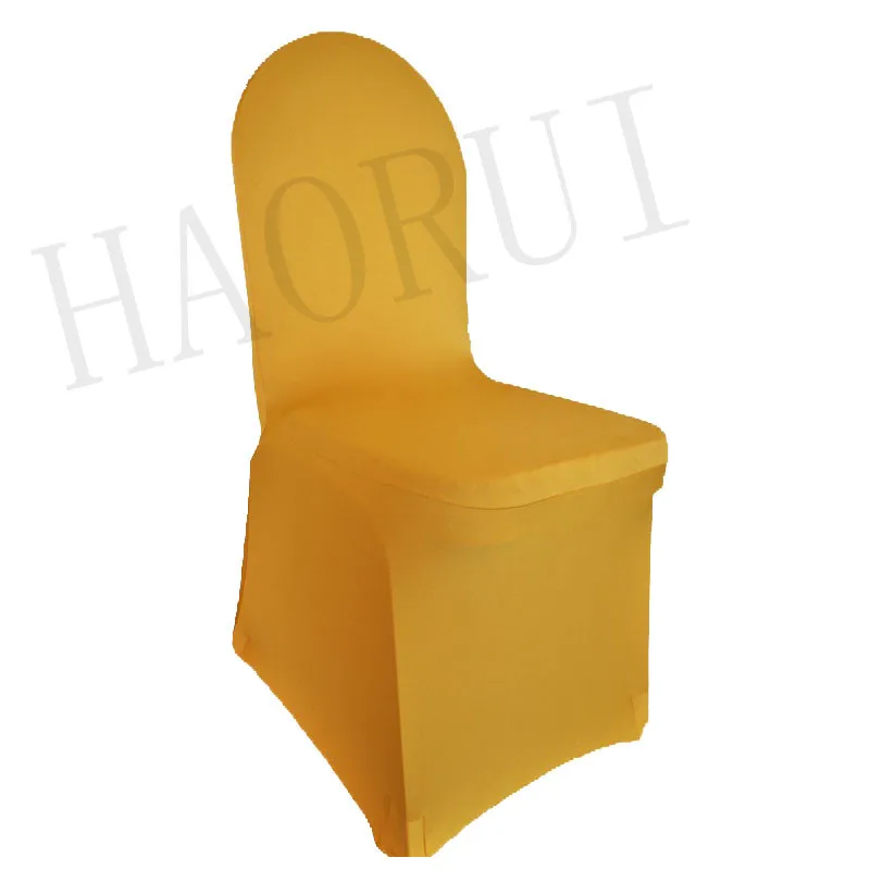 100pcs/lot Stret Gold Dining Banquet Party Chair Covers Spandex for
