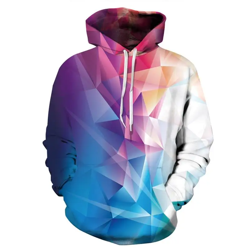 

New Gradient Diamond geometry Printed 3D Hoodies Animal Men Sweatshirts Funny Loose Jackets Pullover Casual Hip Hop Tracksuits