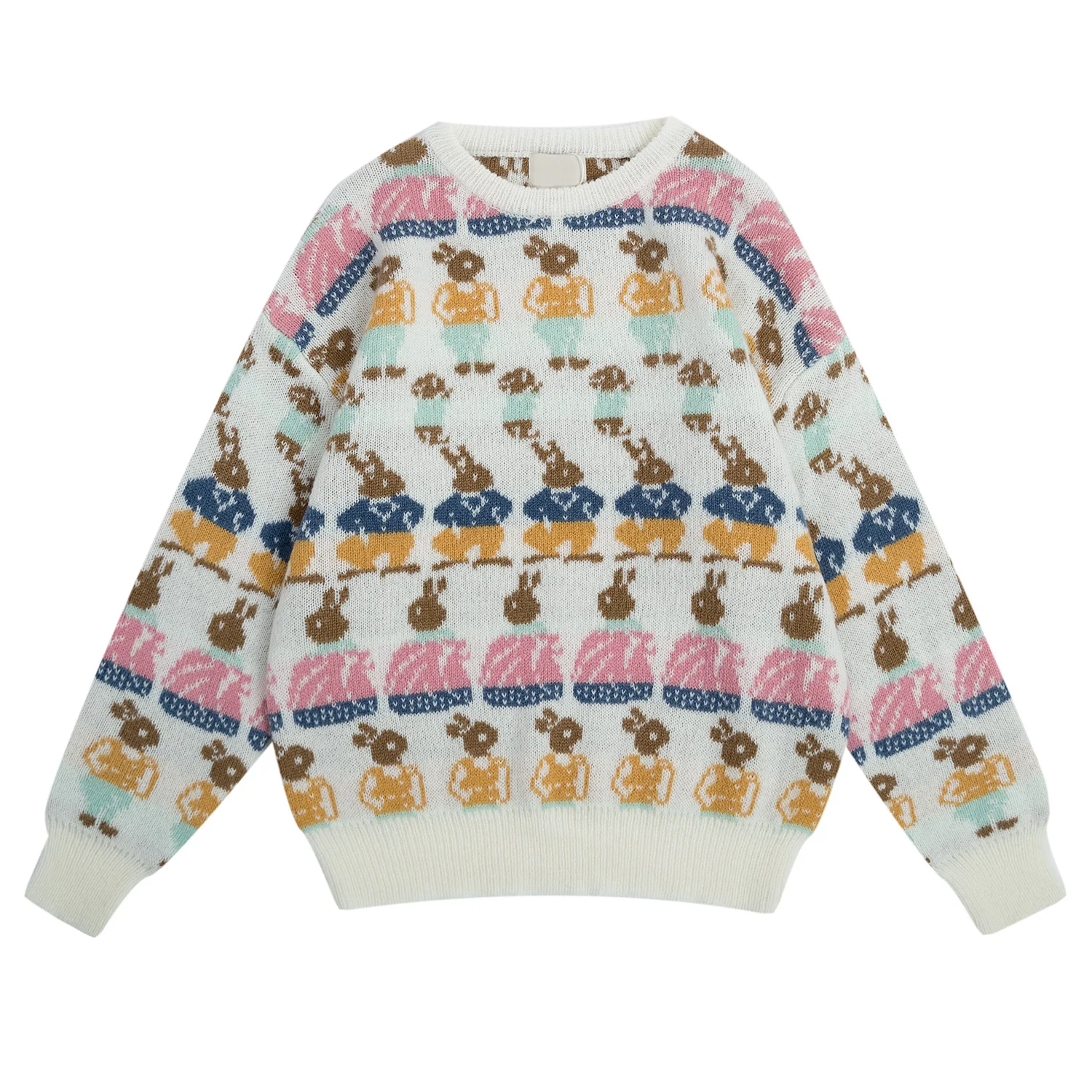 

2018 New Spring Sweet Women Pullover Sweater Mohair Cute Female Loose Knitted Pullovers Sweaters Autumn Bunny