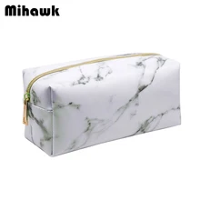 Mihawk 1Pcs Marble Makeup Brushes Bag Beauty Toiletry Zipper Tool Pouch Pencil case Cosmetics Storage Pack Items Supply Products