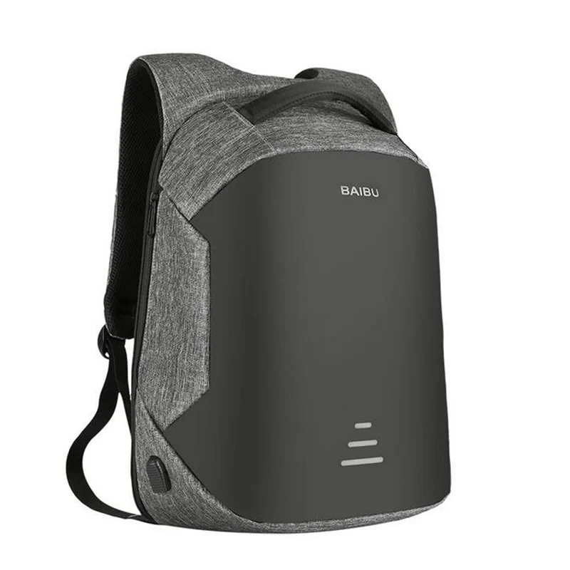 BaiBu Men Backpack Anti theft Waterproof USB Charging Design Laptop ...