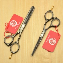 5,5 ''16 см фиолетовый дракон 440C черный цвет профессиональные человеческие ножницы для волос Парикмахерские ножницы для резки филировочные ножницы Z1014