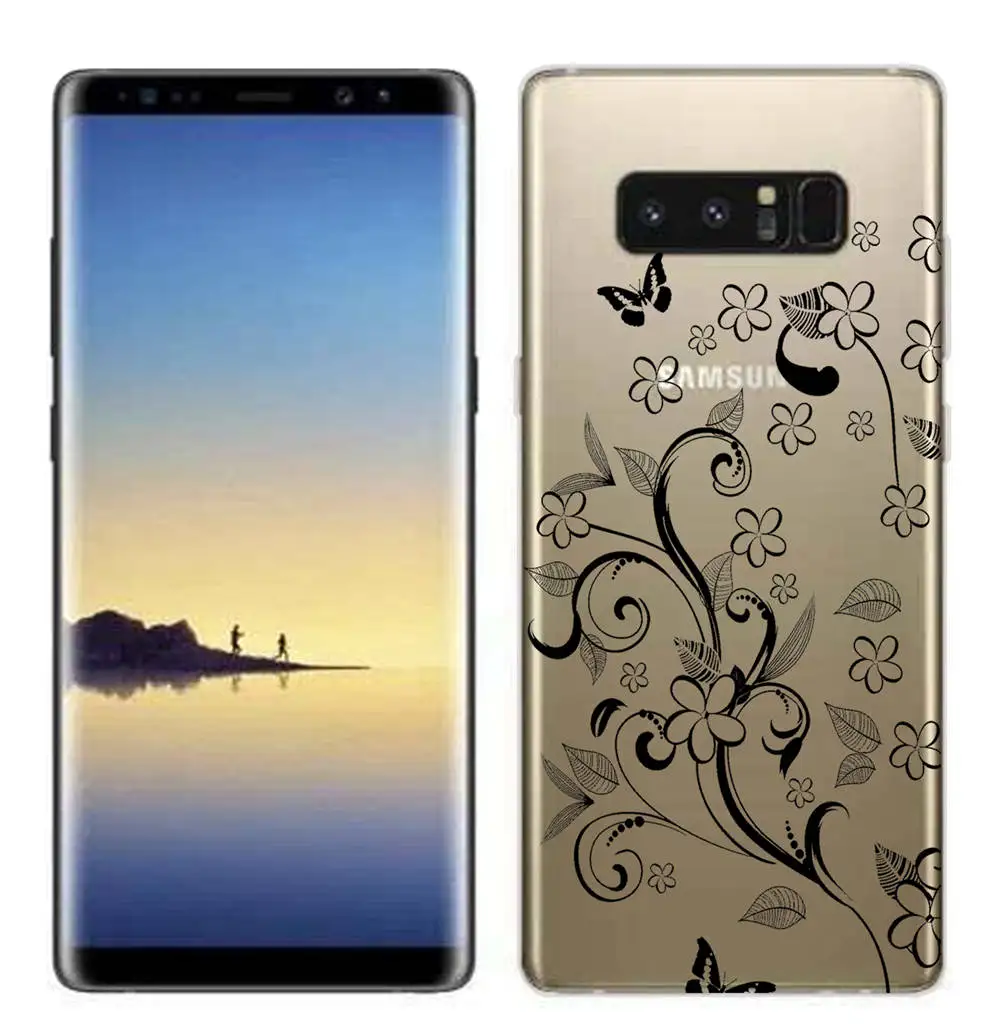 Clear Silicone Fundas for Samsung Galaxy S8 S9 S8 Plus S9 Plus Soft TPU Cover for Samsung Note 3 4 5 7 8 9 Case Protective Shell (19)
