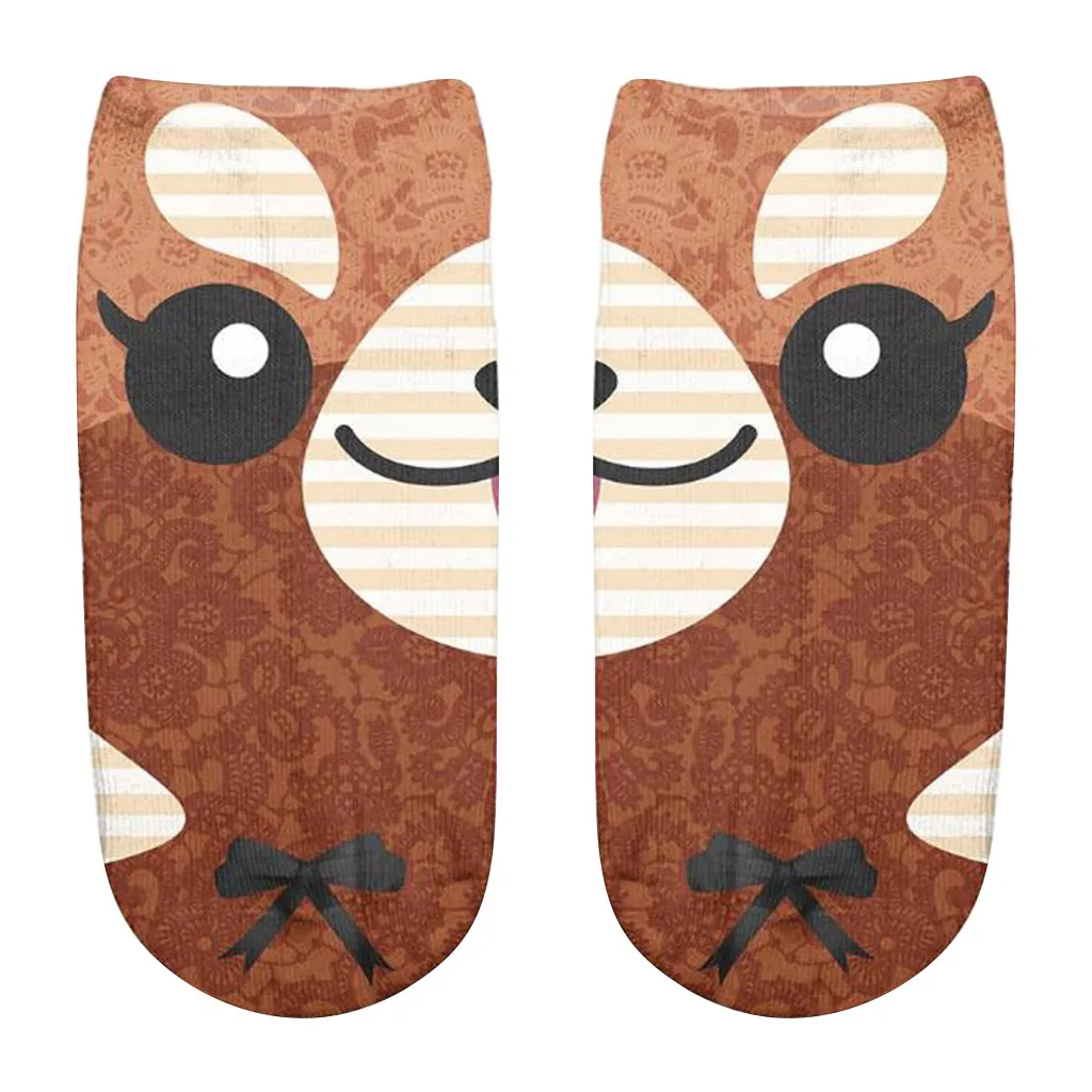 

new design Compression Socks Cute Animals face print Shorts Socks new year gift